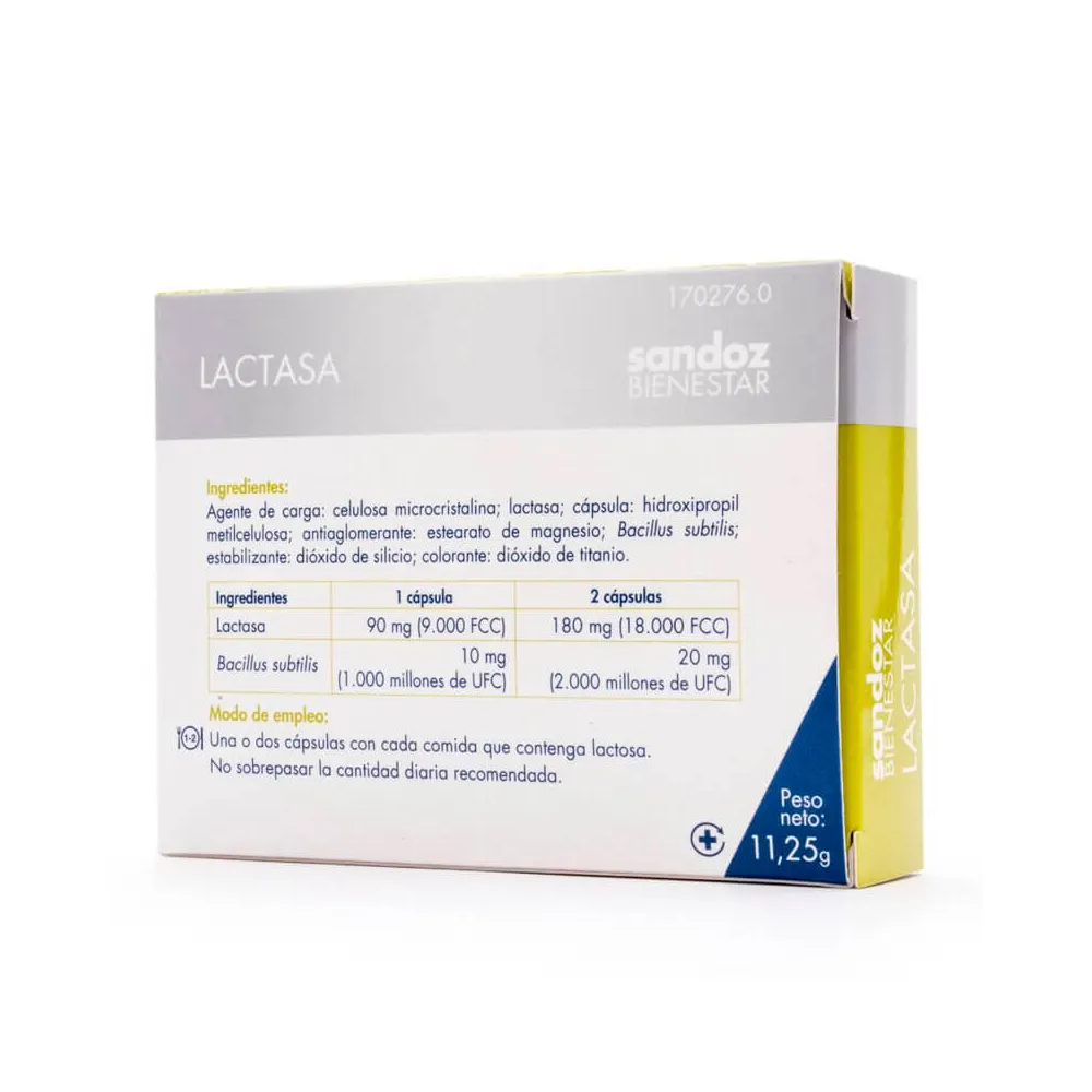 Comprar Sandoz Bienestar Lactasa 30 Capsulas MasParafarmacia