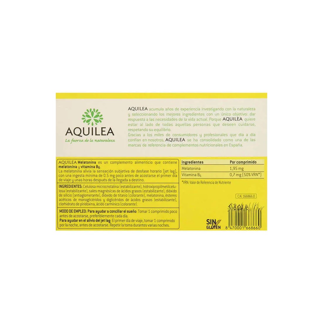 Aquilea Sueño 1,95 mg 30 Comprimidos información