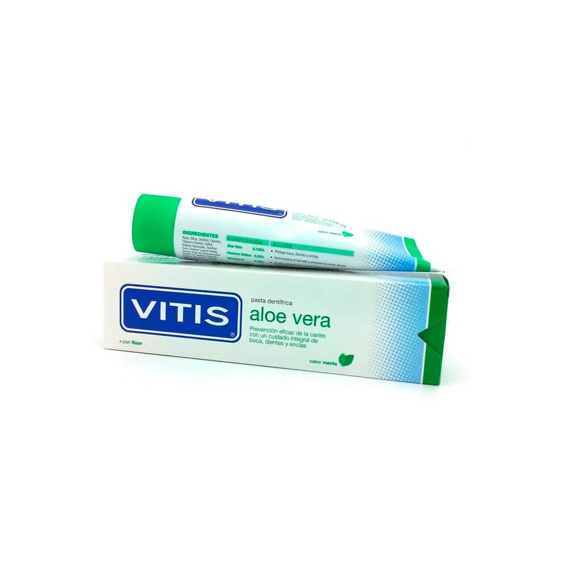 Vitis Pasta Aloe Vera Sabor Menta 150 ml envase