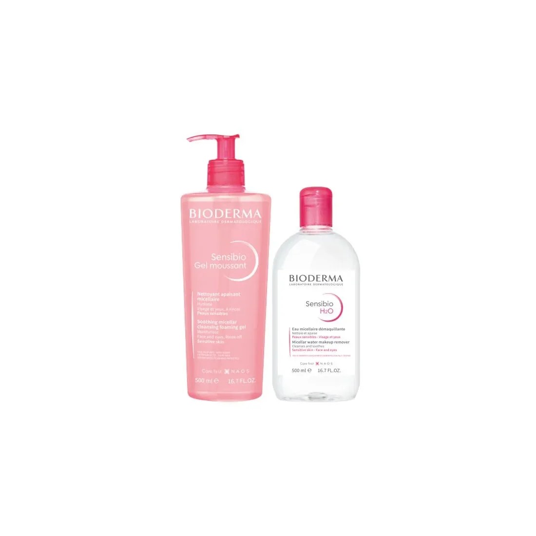 Bioderma Pack Sensibio H2O Solucion Micelar 500ML + Gel Moussant 500 Ml sueltos