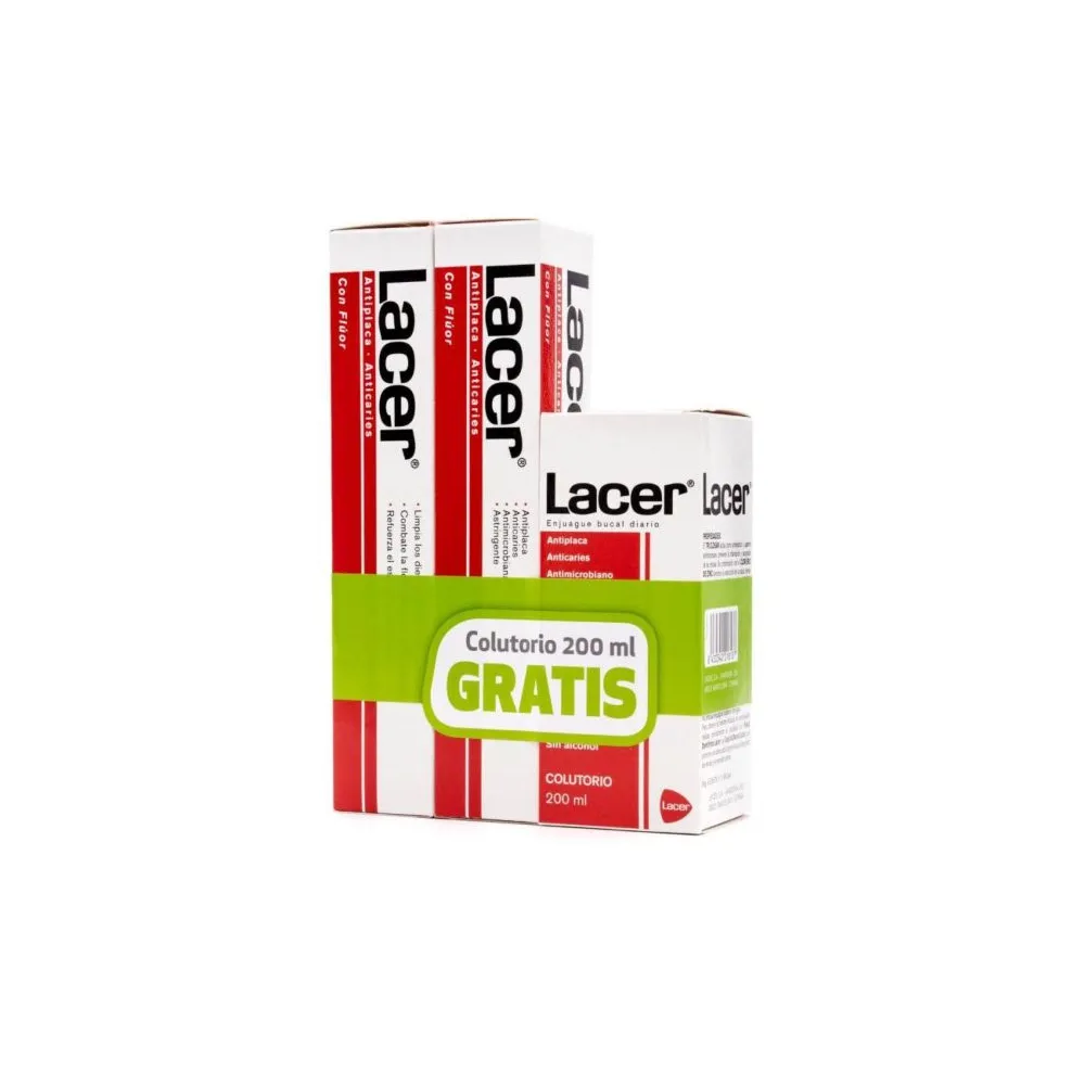 Lacer Pack Pasta Dentifrica Duplo 2x125Ml + Lacer Colutorio 200 Ml