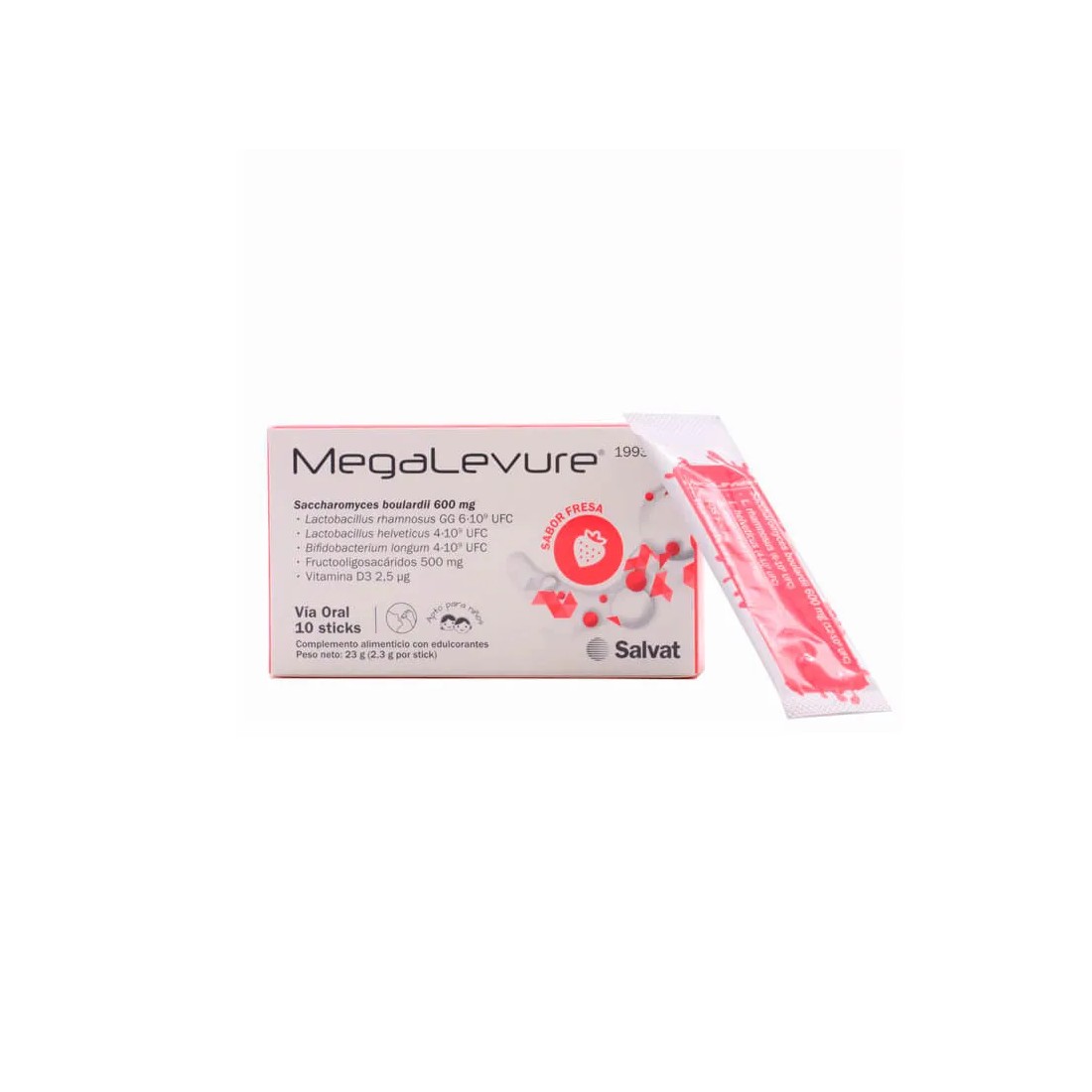 Megalevure Fresa 10 Sticks bucales