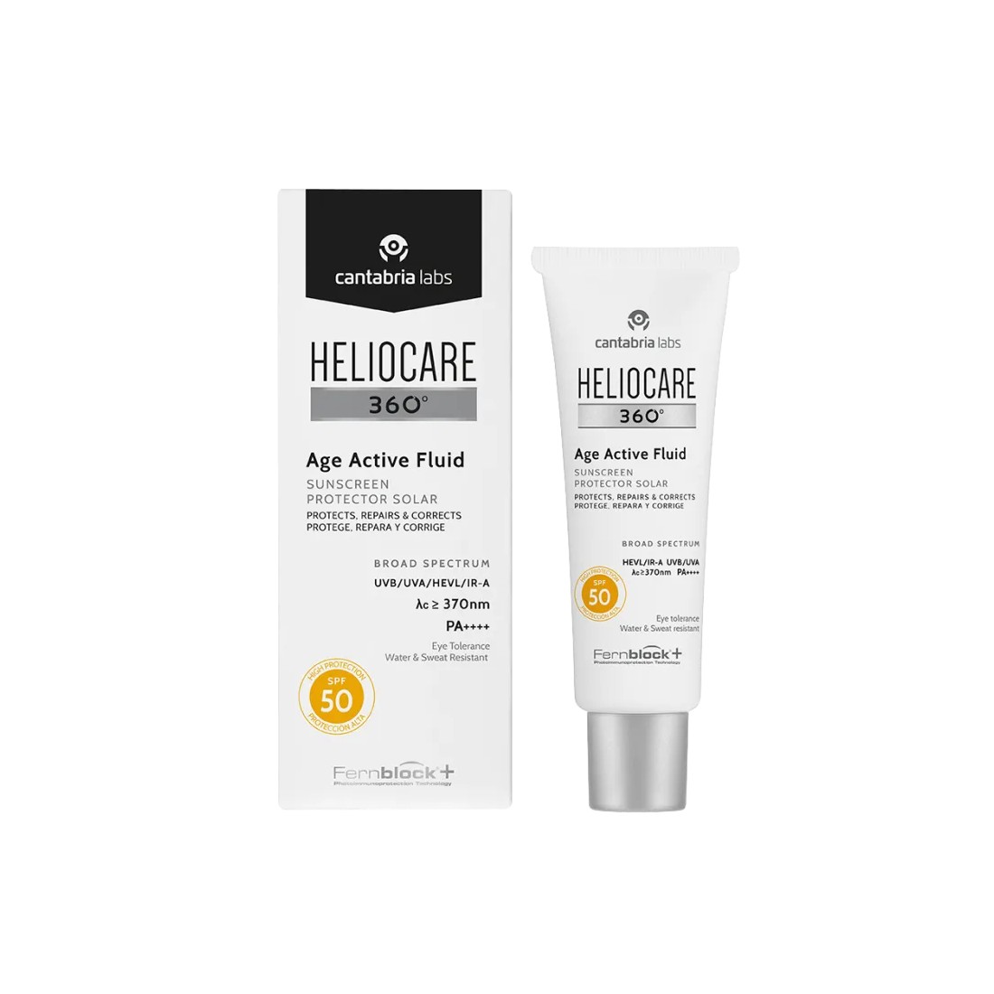 Imagen Heliocare 360 Age Active Fluid Envase y Producto