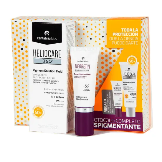 Pack REGALO Heliocare 360° Pigment Solution Fluid SPF 50+ y Neoretin Discrom Serum Booster