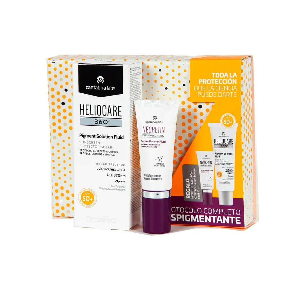 Pack REGALO Heliocare 360° Pigment Solution Fluid SPF 50+ y Neoretin Discrom Serum Booster