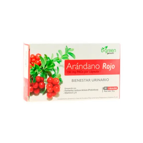 B-Green Arándano Rojo + Probióticos 30 capsulas