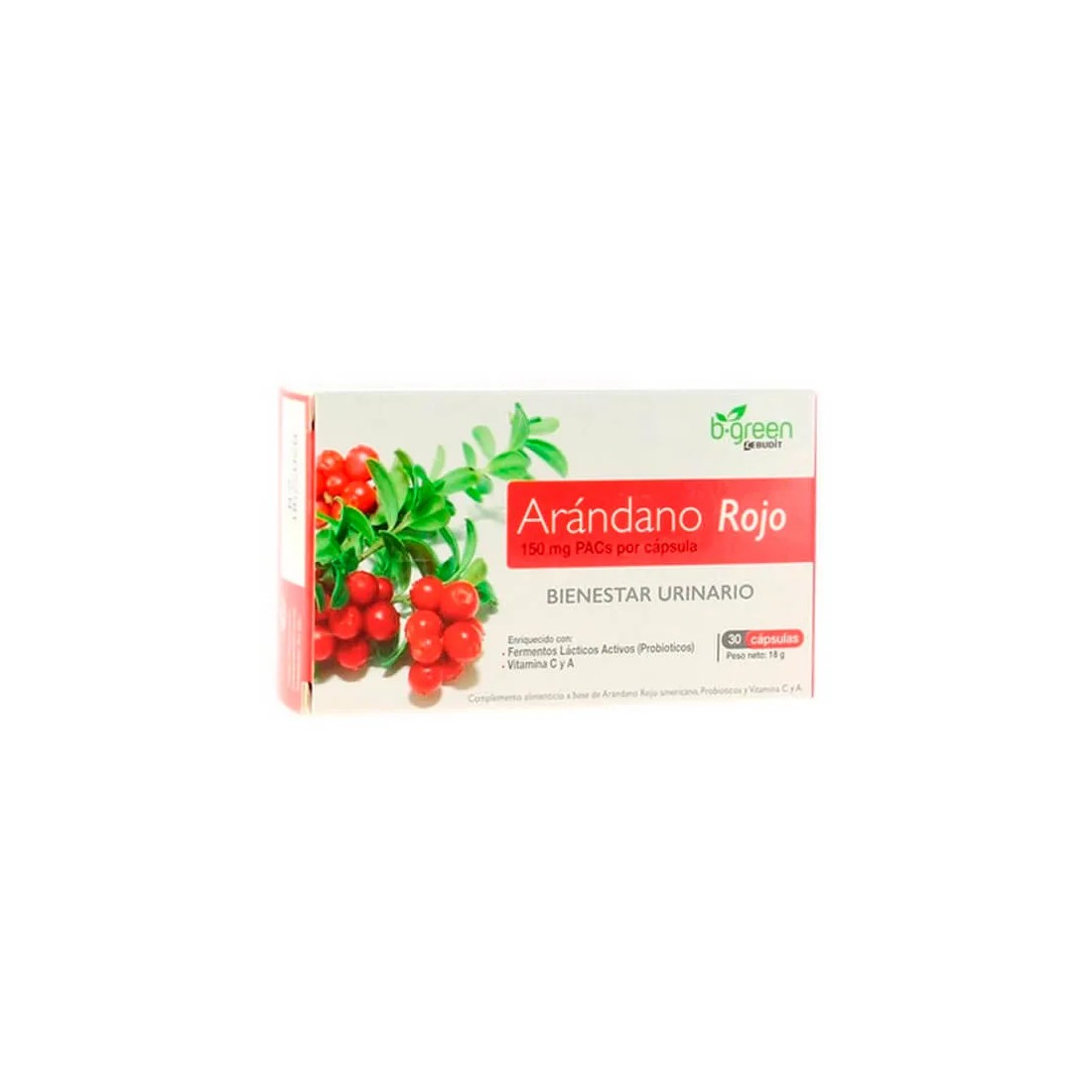 B-Green Arándano Rojo + Probióticos 30 capsulas