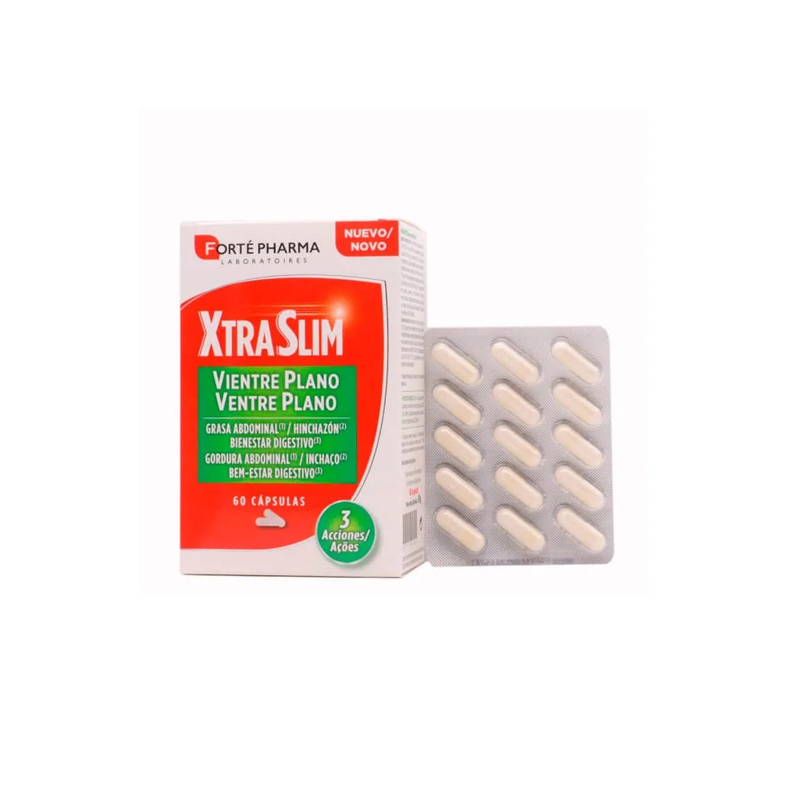 Forte Pharma XtraSlim vientre plano 60 Cápsulas contenido