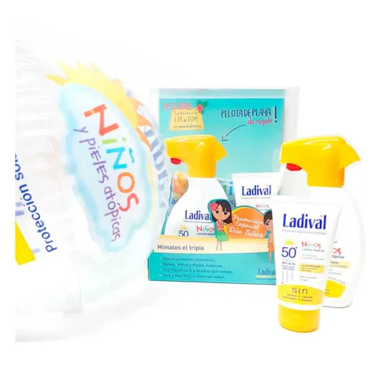 Ladival Pack Crema Solar Niños + REGALO Pelota Playa contenido
