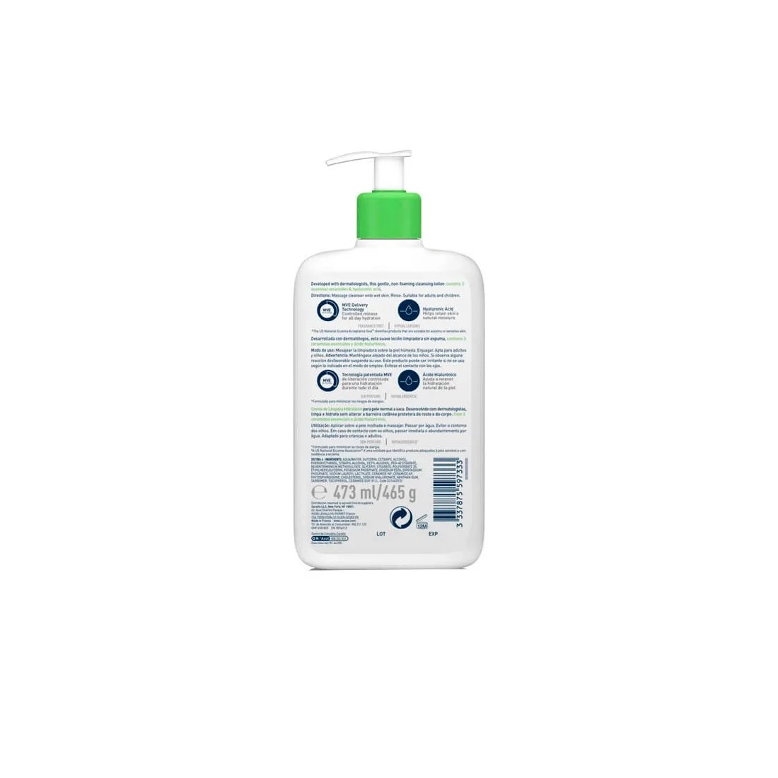 Cerave limpiador hidratante 1 litro detalles