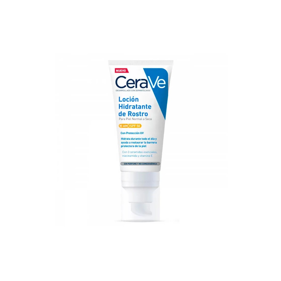Cerave AM loción hidratante facial SPF50 52 ml envase