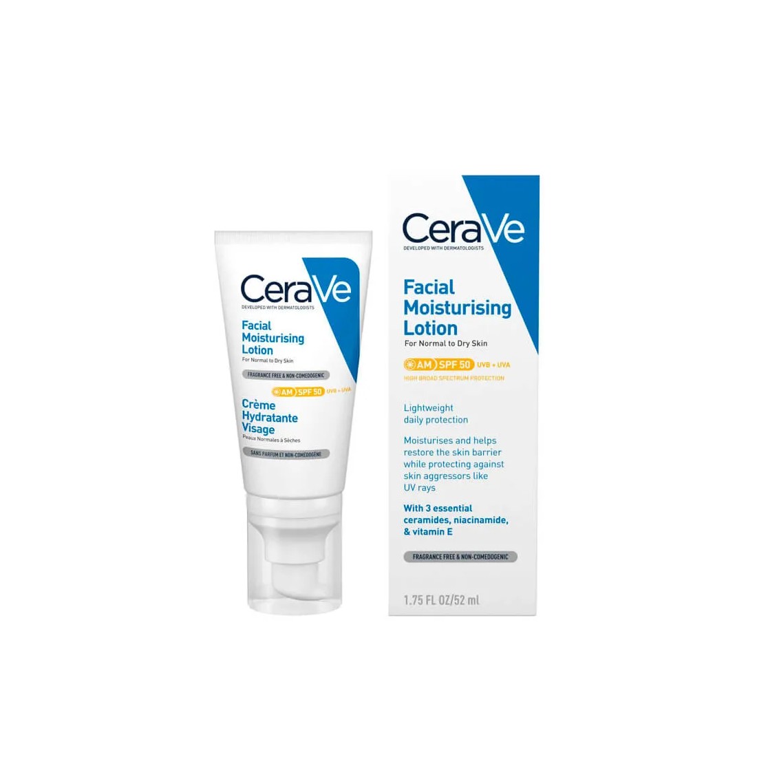 Cerave AM loción hidratante facial SPF50 52 ml