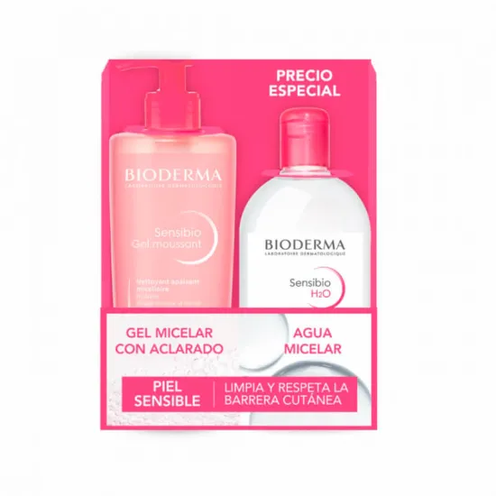 Bioderma Pack Sensibio Gel Moussant 500 ml + Sensibio H2O Solución Micelar 500 ml