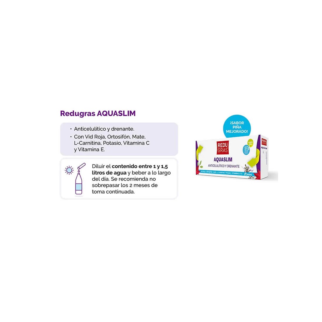 Redugras Aquaslim 20 viales ventajas