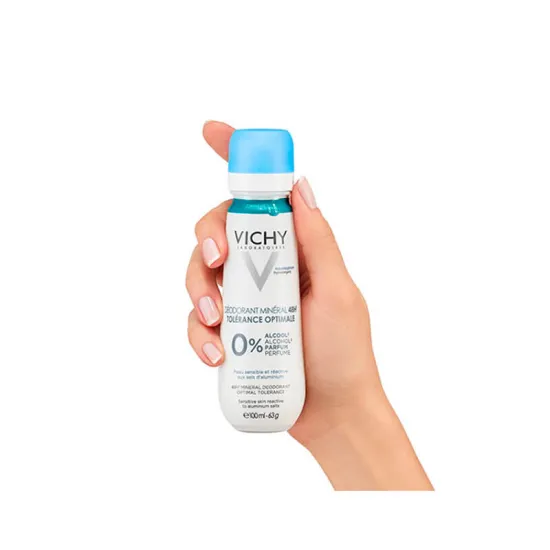 Vichy Desodorante Mineral Spray Tolerancia Óptima 48H 100 ml tamaño
