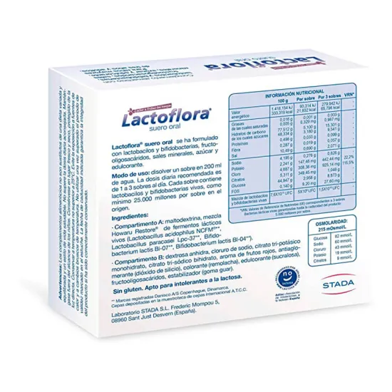 Lactoflora Suero Oral 6 Sobres detalles