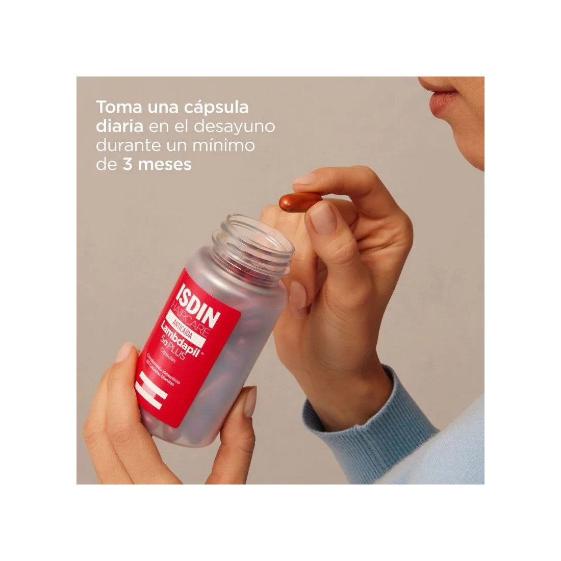 Isdin Haircare Anticaída Lambdapil 5 Alfa Plus 60 Capsulas modo de empleo