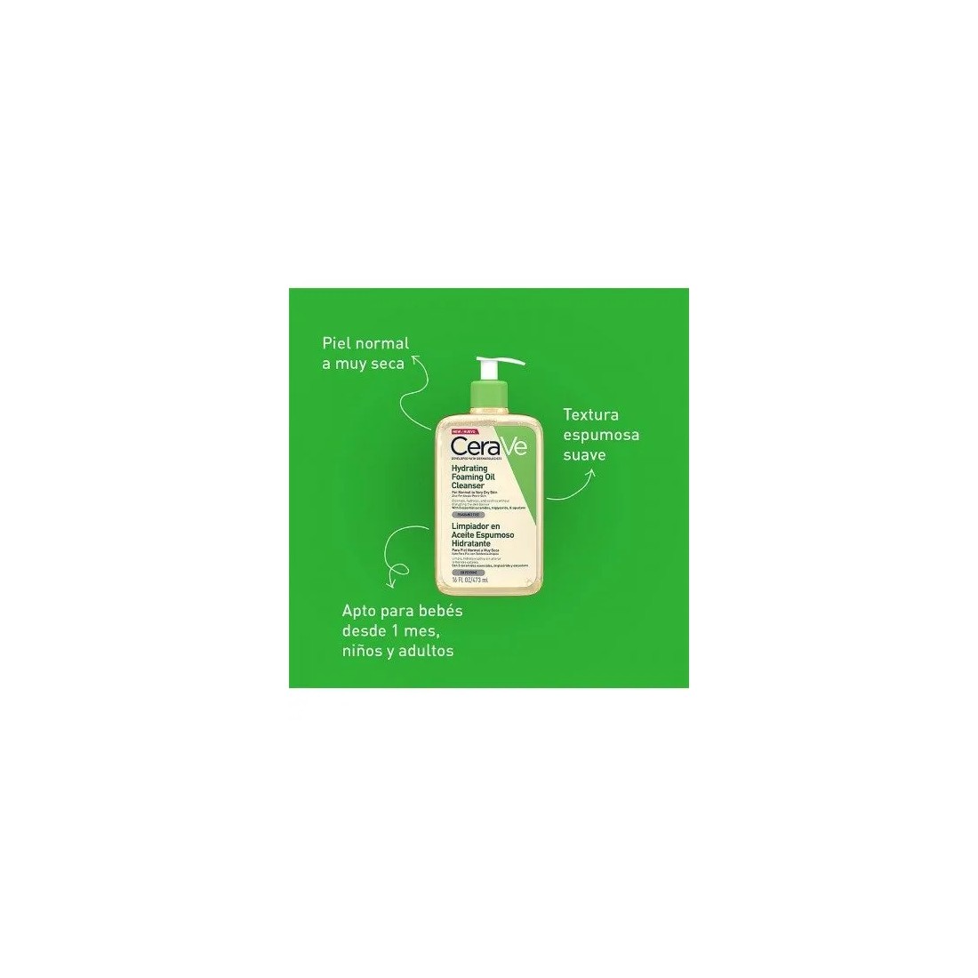 Cerave Limpiador en Aceite Espumoso Hidratante 473 ml