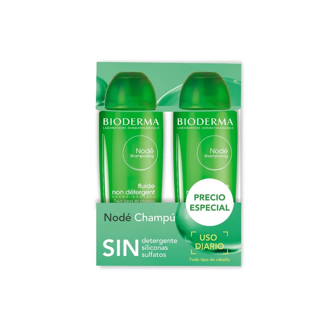 Bioderma Nodé Champú Fluido Duplo Pack 2x400 ml