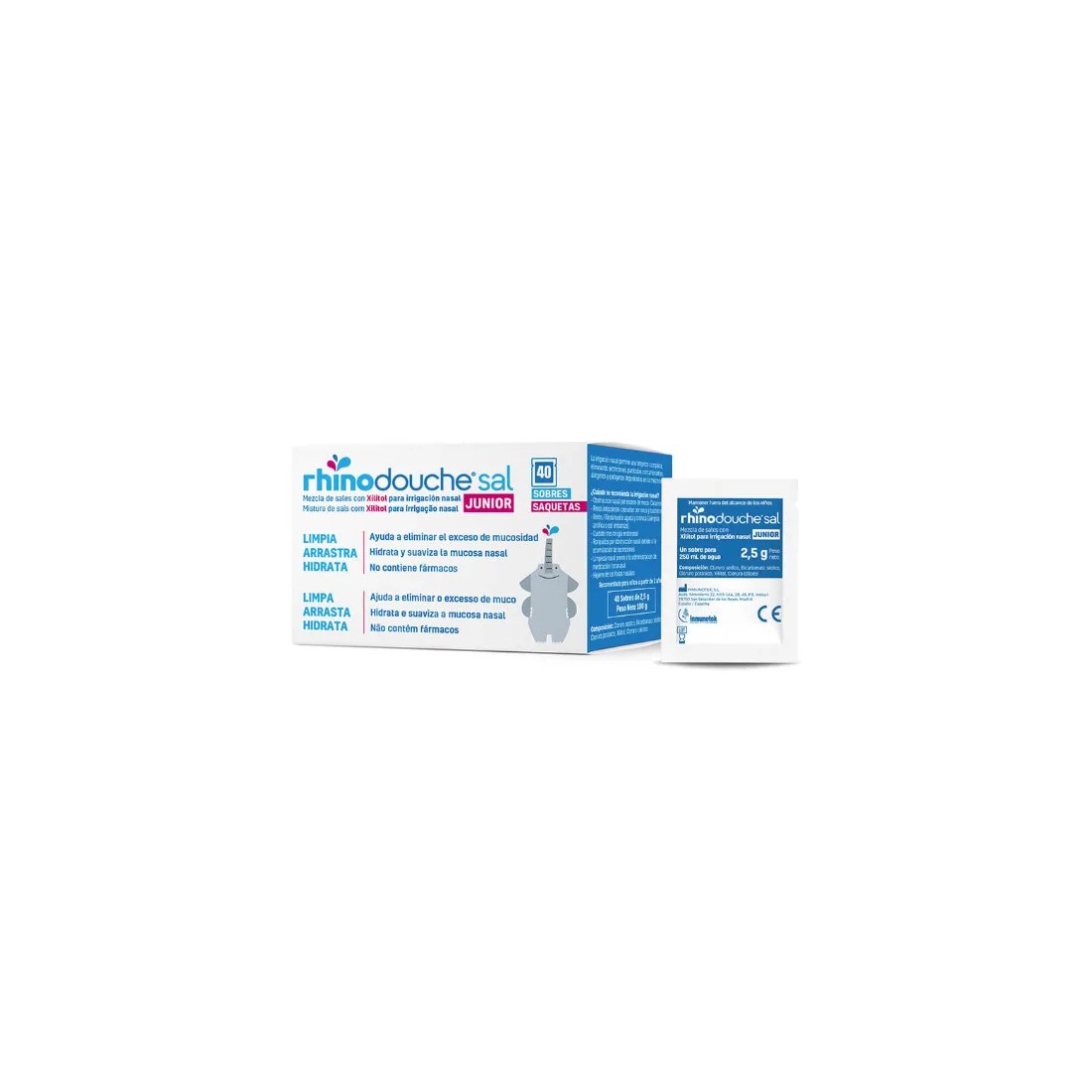 Sinusal Xl Sales Rhinodouche Sal Junior Limpieza Nasal 40 Sobres
