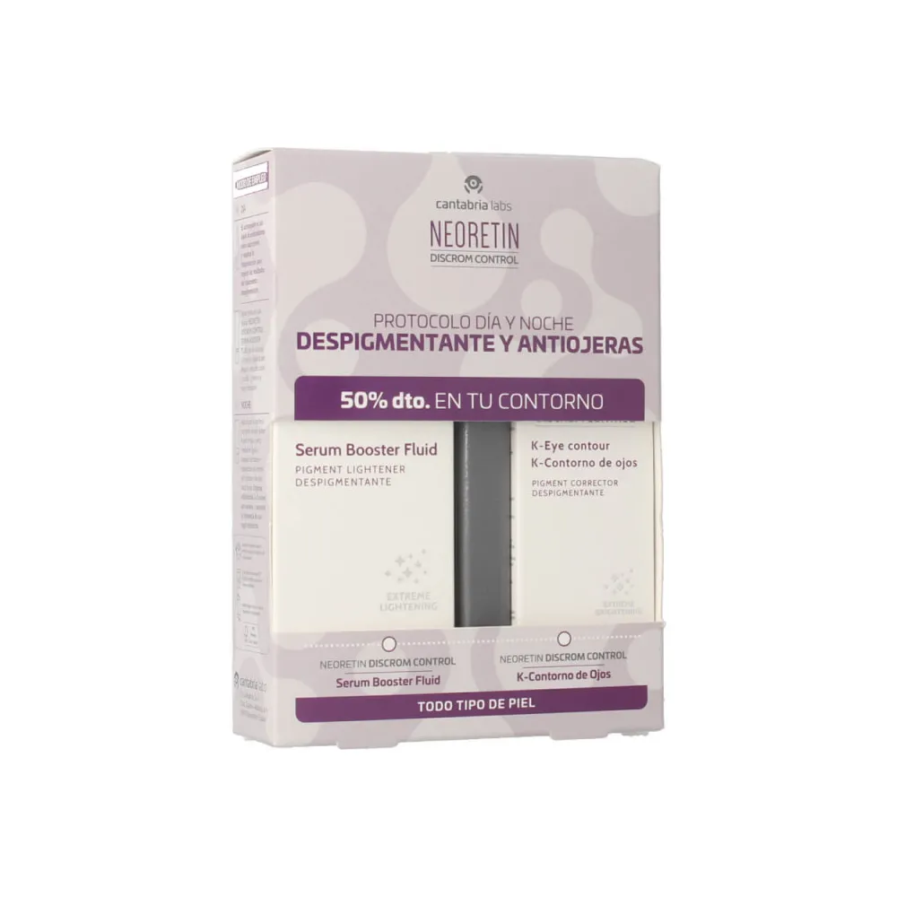 Pack Despigmentante y Antiojeras Neoretin Serum Booster Fluid + K-Contorno de Ojos
