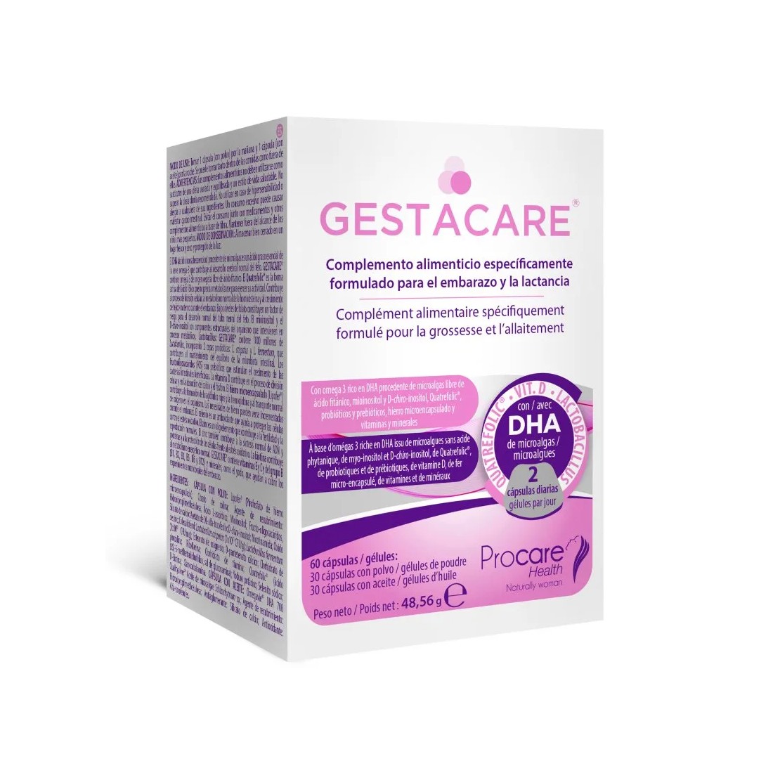 GESTACARE 60 Cápsulas | Fertilidad Mujer | Comprar online | Masparafarmacia