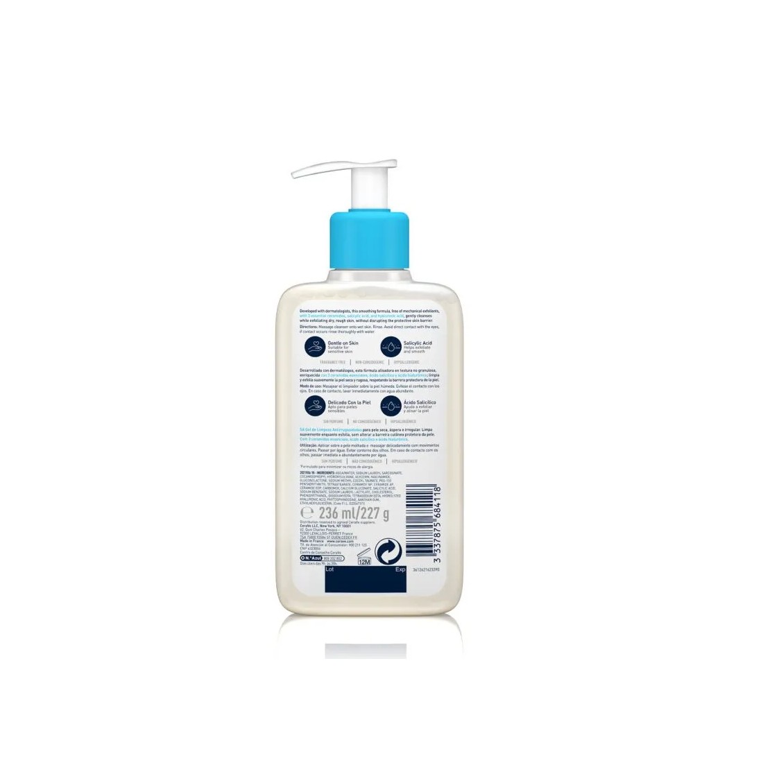 Cerave SA Limpiador Anti-rugosidades 236 Ml reverso