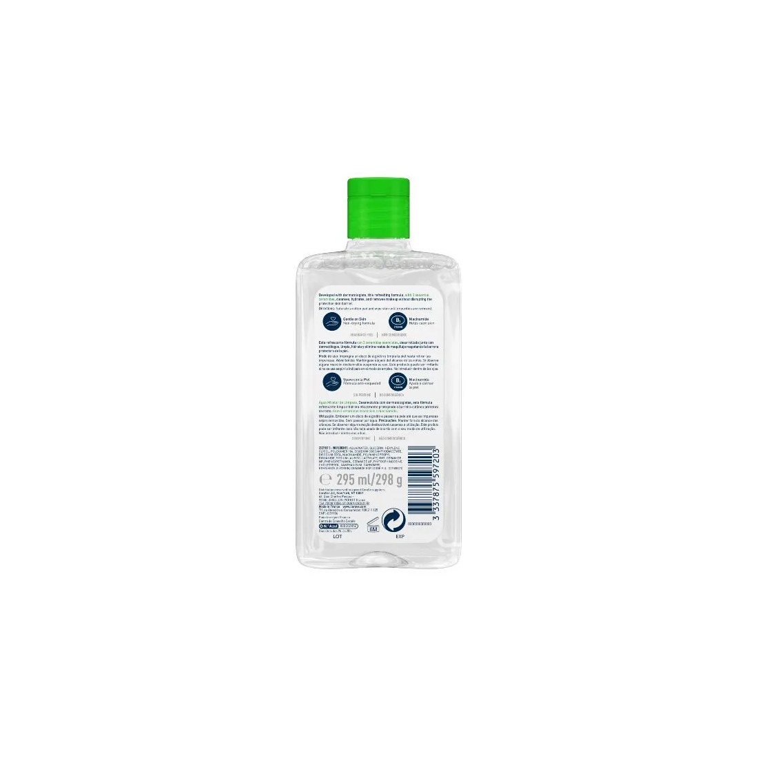 Cerave Agua Micelar Limpiadora 295 Ml reverso