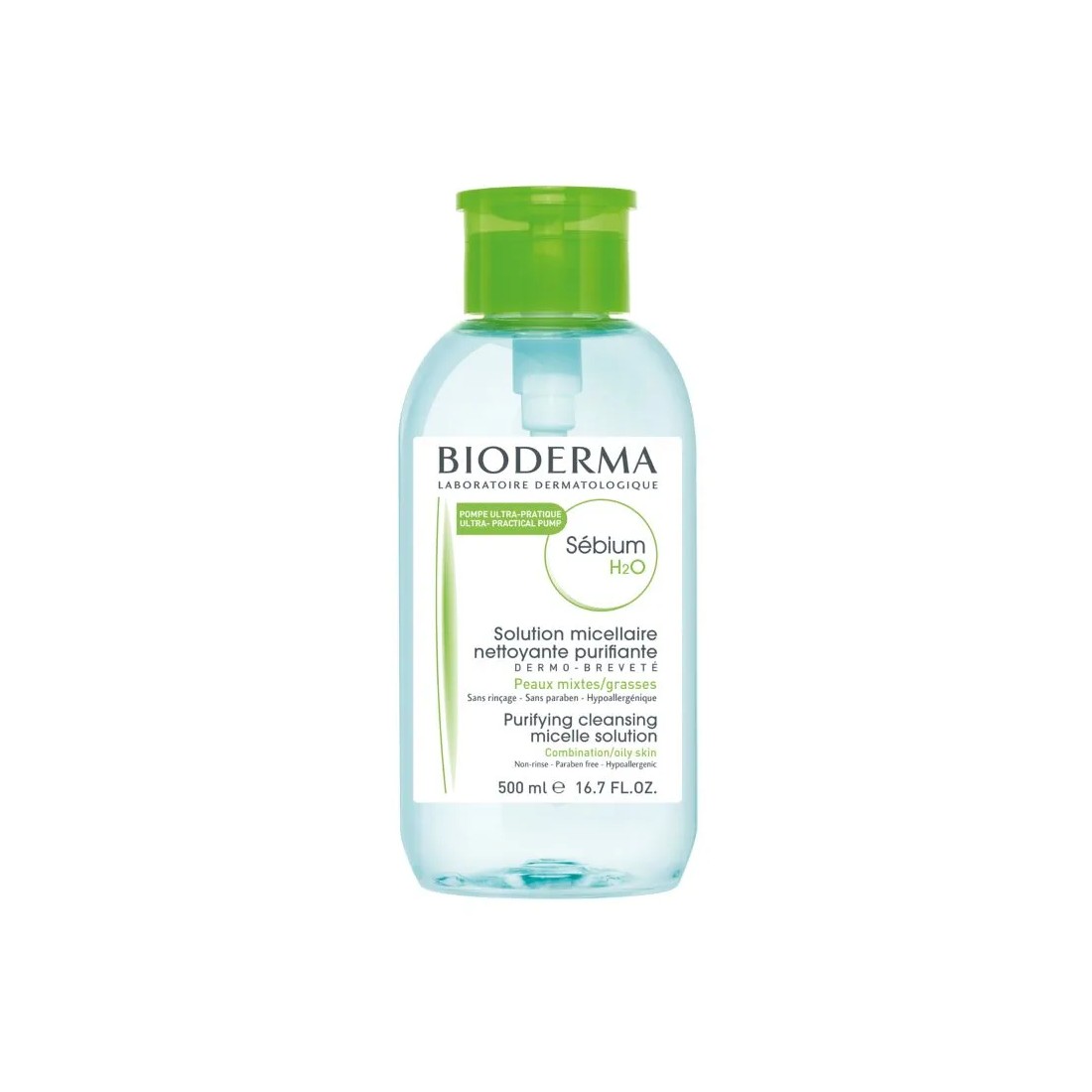Bioderma Sebium H2O Solución Micelar Bomba Dosificadora 500 ml