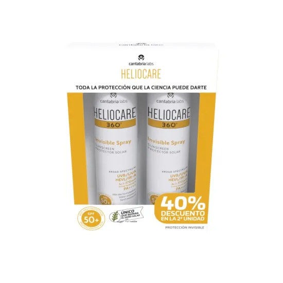 Heliocare 360º Duplo Invisible Spray SFP50+ 2x200 Ml frontal