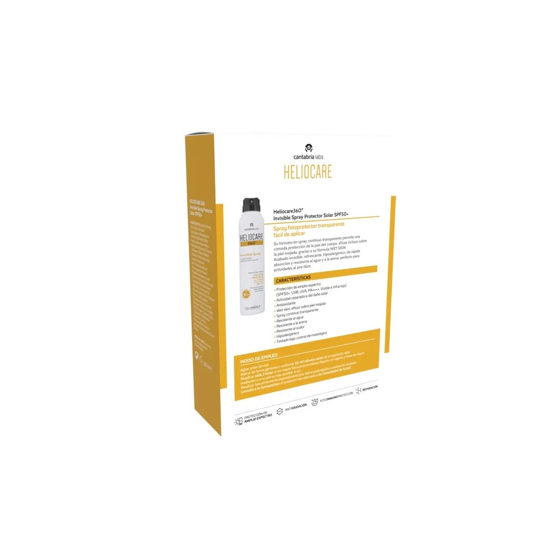 Heliocare 360º Duplo Invisible Spray SFP50+ 2x200 Ml reverso