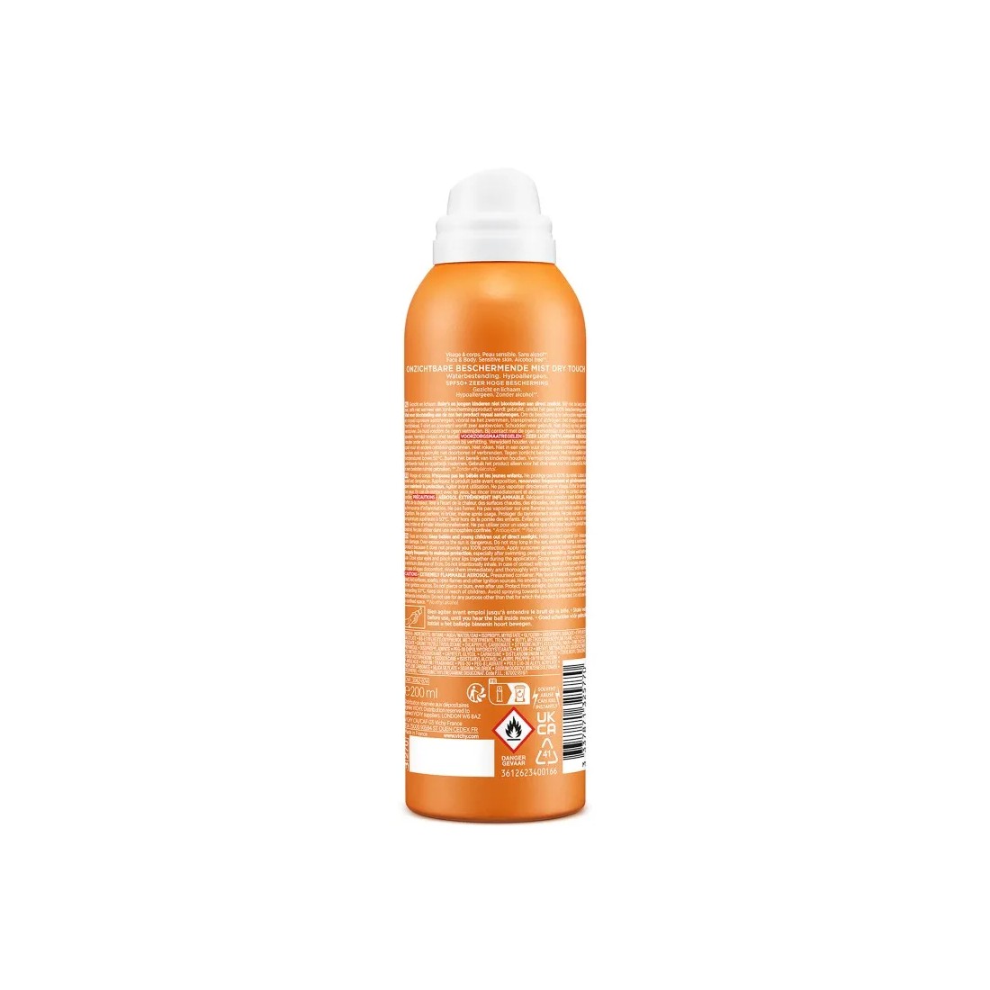 Vichy Capital Soleil Bruma Protectora Invisible Toque Seco SPF50 200 ml reverso