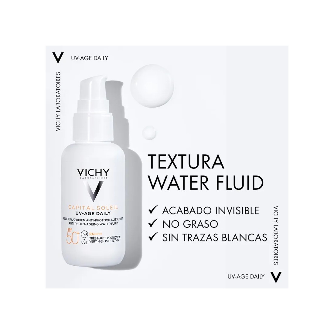 Vichy Capital Soleil UV-Age Daily Water Fluid Spf50+ 40 ml beneficios