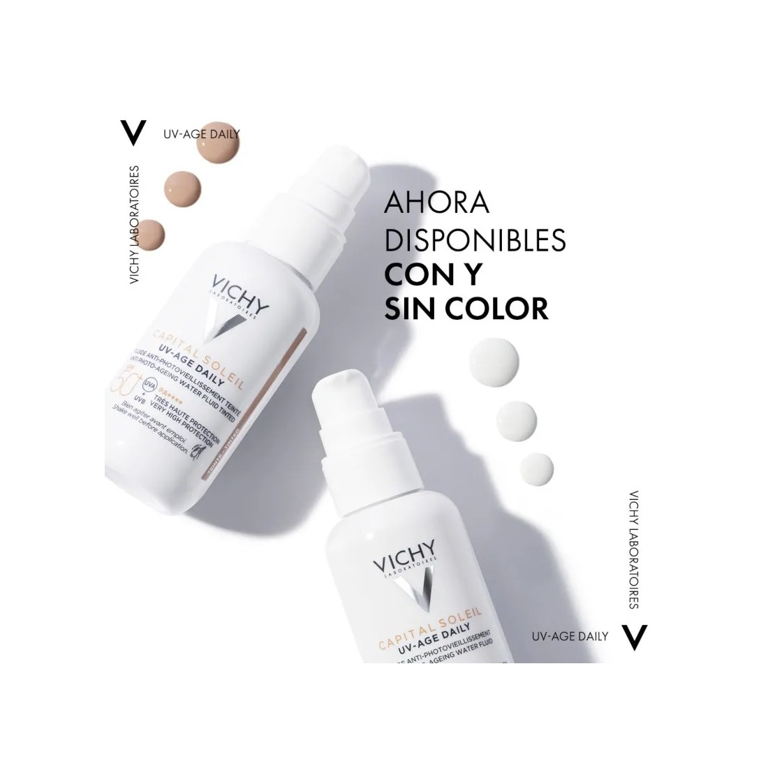 Vichy Capital Soleil UV-Age Daily Water Fluid Color Spf50+ 40 ml gama textura