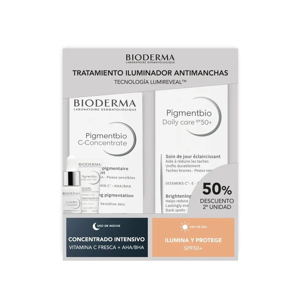 Bioderma Pigmentbio Rutina Iluminadora Antimanchas Daily Care SPF50+ 40 Ml + C-Concentrate 15 Ml