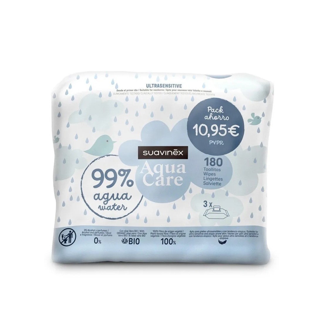 Suavinex Toallitas Aqua Care 180 uds