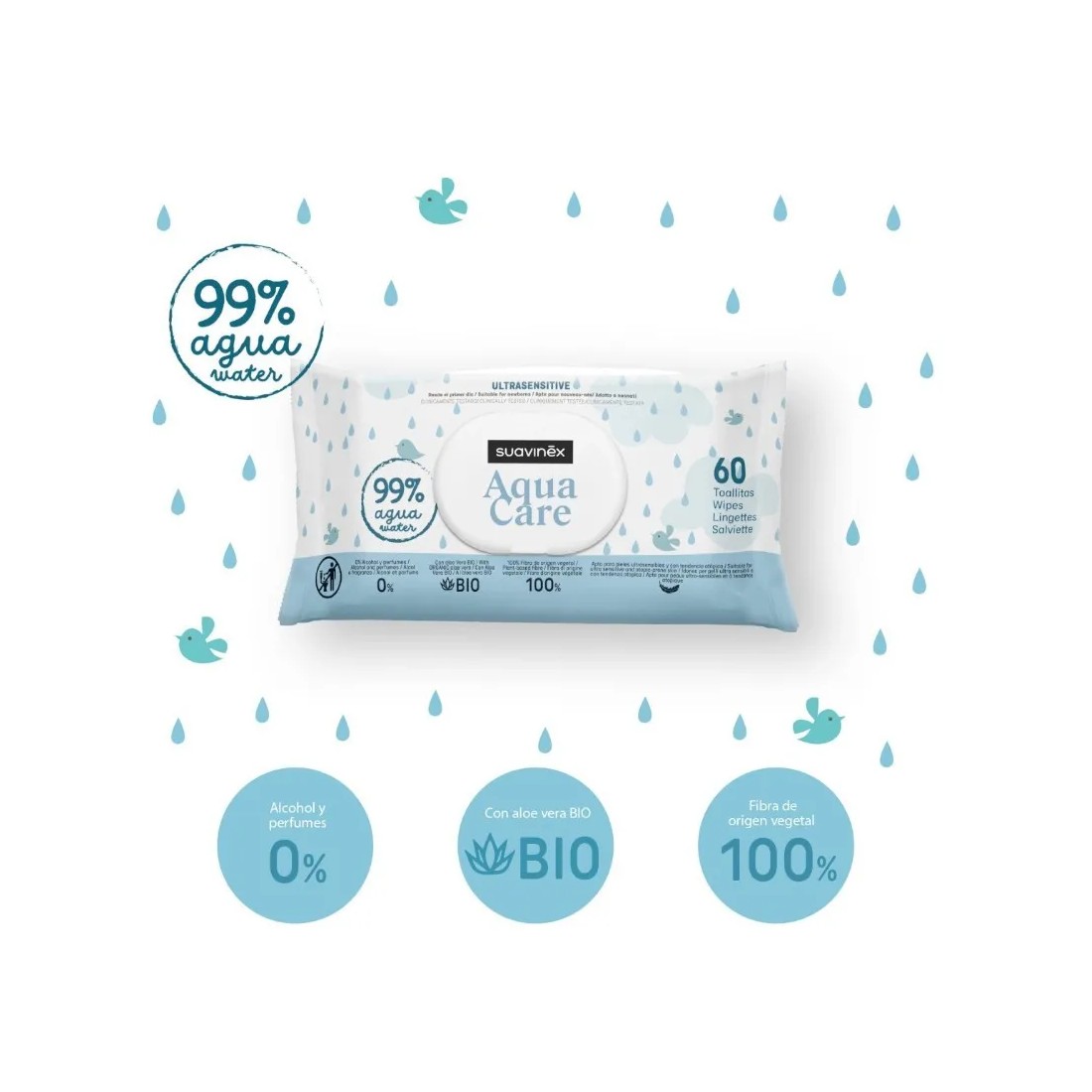 Suavinex Toallitas Aqua Care 180 uds