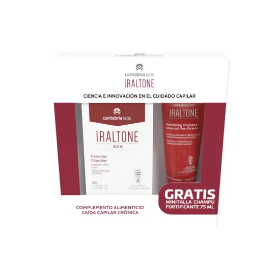 Iraltone Pack AGA 60 Cápsulas + Champú Fortificante Regalo