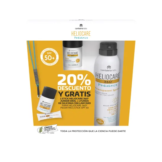 Pack Niños Heliocare 360° Pediatrics Stick 50 Ml + Transparent Spray SPF50+ 200 Ml