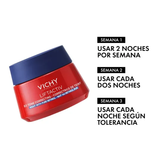 Vichy Liftactiv B3 Crema Antimanchas Noche Retinol Puro 50 ml modo de uso