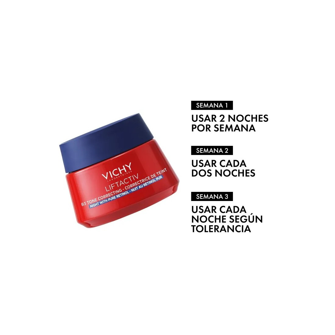 Vichy Liftactiv B3 Crema Antimanchas Noche Retinol Puro 50 ml modo de uso