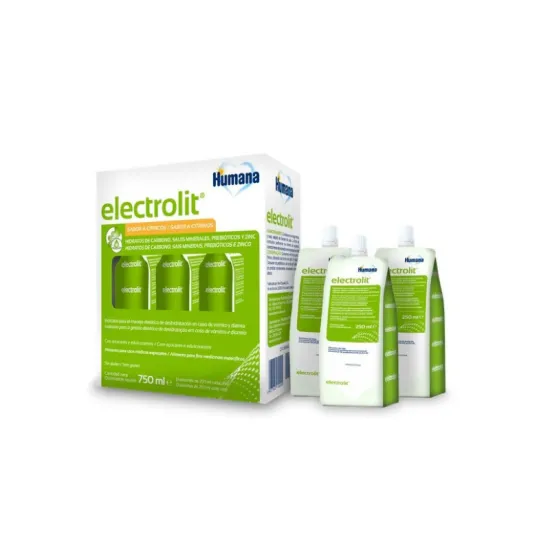 Humana Electrolit Sabor Cítricos 3x250 Ml tamaño bote.