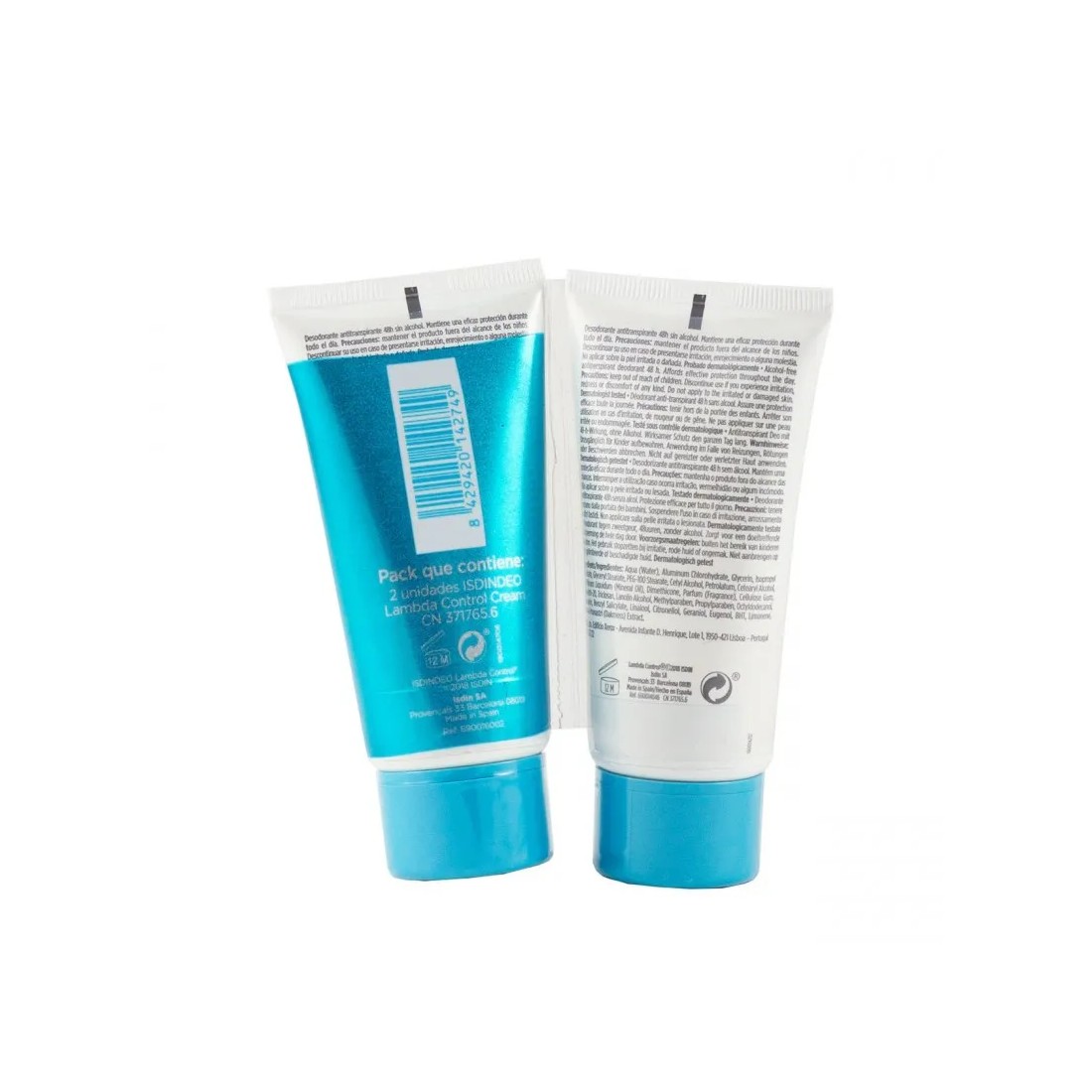 Isdin DEO Duplo Lambdacontrol Cream Desodorante 48H 50Ml reverso