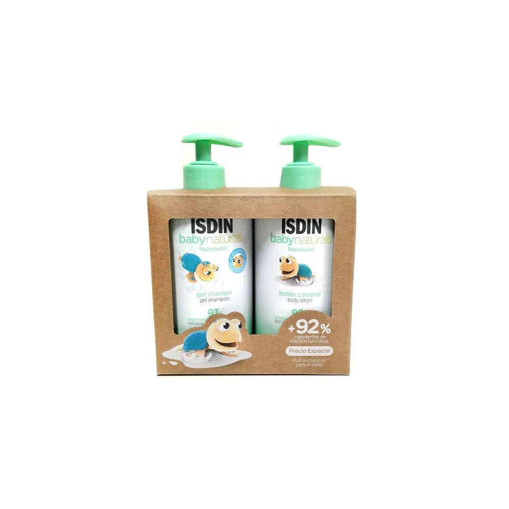 BabyNaturals Isdin Rutina Corporal Baño Bebe Pack Gel + Loción 2x400Ml