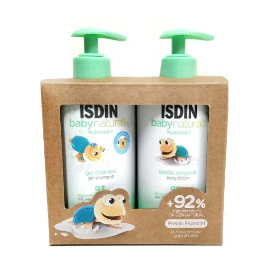 BabyNaturals Isdin Rutina Corporal Baño Bebe Pack Gel + Loción 2x400Ml