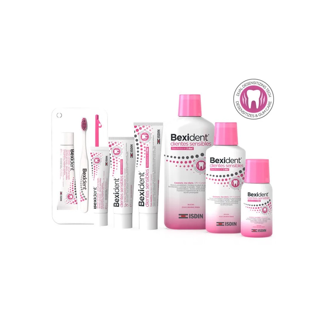 ISDIN Bexident Dientes Sensibles PACK Colutorio + Pasta Dentífrica 500ml+75ml gama