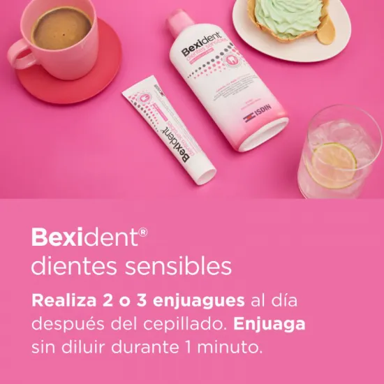 ISDIN Bexident Dientes Sensibles PACK Colutorio + Pasta Dentífrica 500ml+75ml modo de empleo