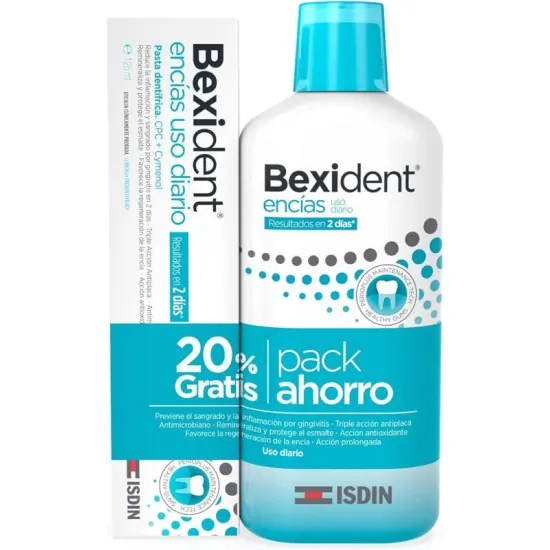 ISDIN Bexident Encias PACK Colutorio + Pasta dentífrica Duplo 500ml+125ml