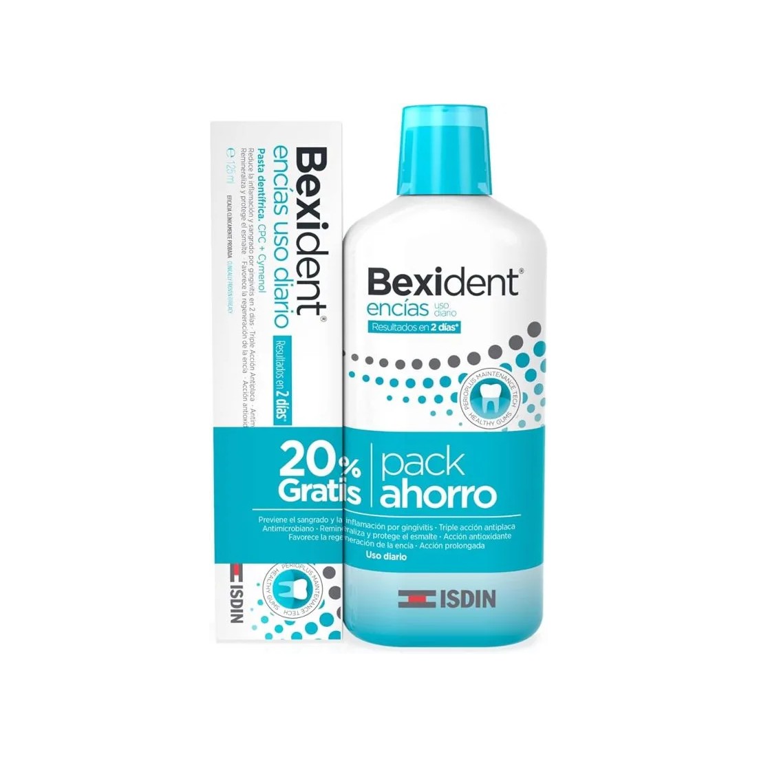 ISDIN Bexident Encias PACK Colutorio + Pasta dentífrica Duplo 500ml+125ml