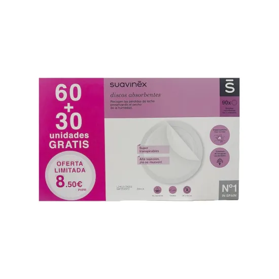 Suavinex Discos Absorbentes 60+30 uds gratis